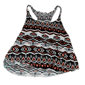 mudd Black and White western tribal boho Tank Top Relaxed Fit racerback y2k